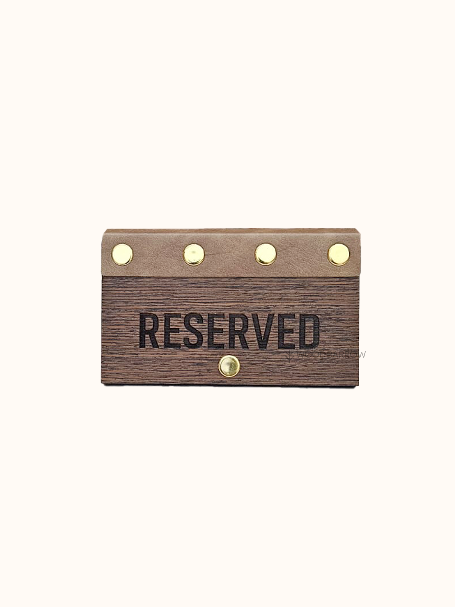 Durable wooden "RESERVED" table tent sign for restaurants and cafes.