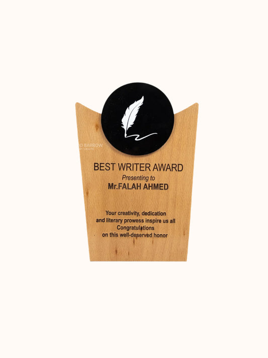 Wooden Trophy with Acrylic Accent