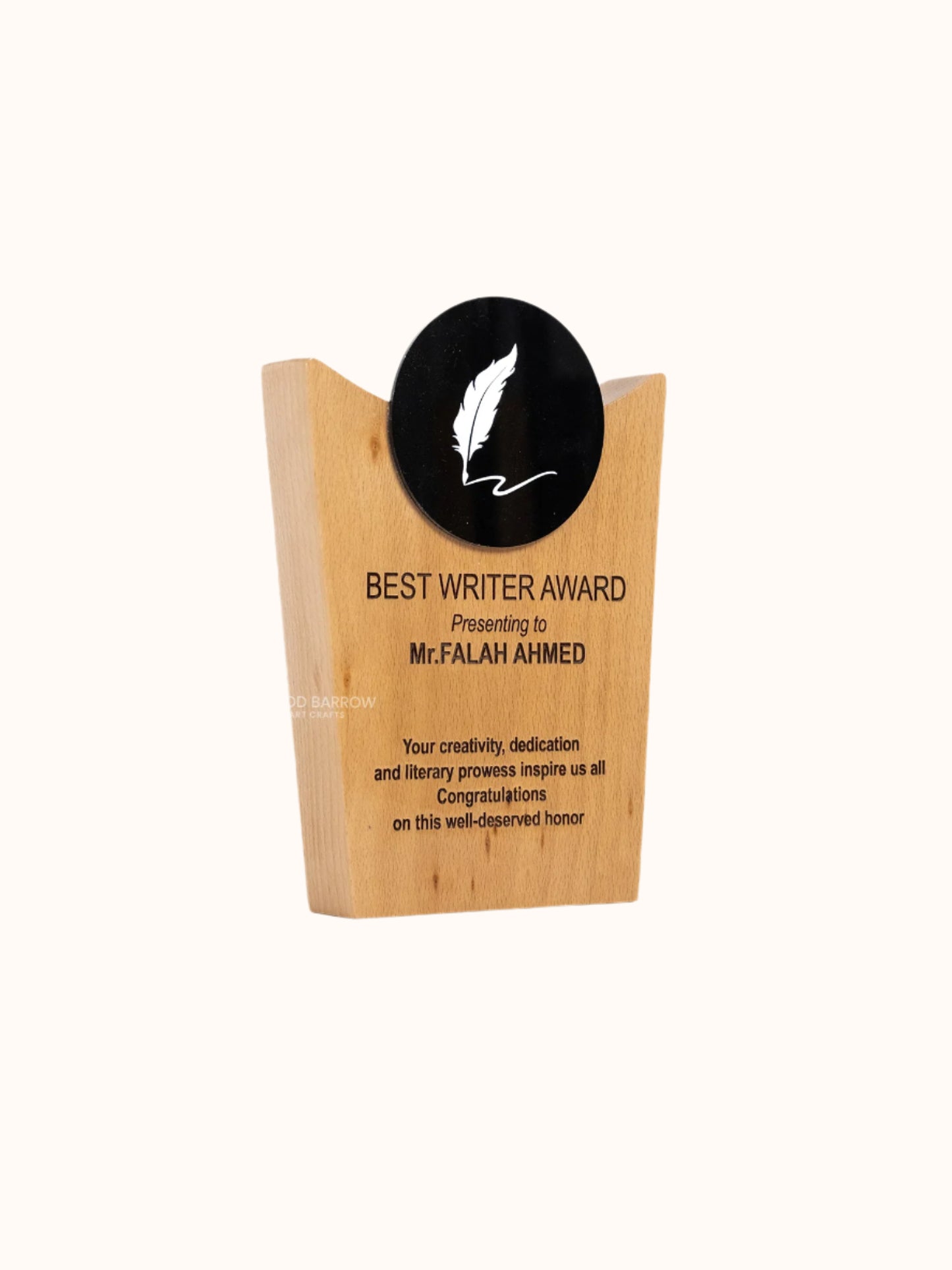 Wooden Trophy with Acrylic Accent