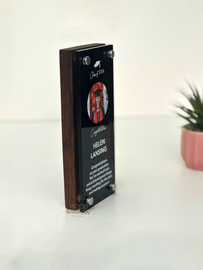 Customized Wood and Acrylic Graduation Trophy Tower