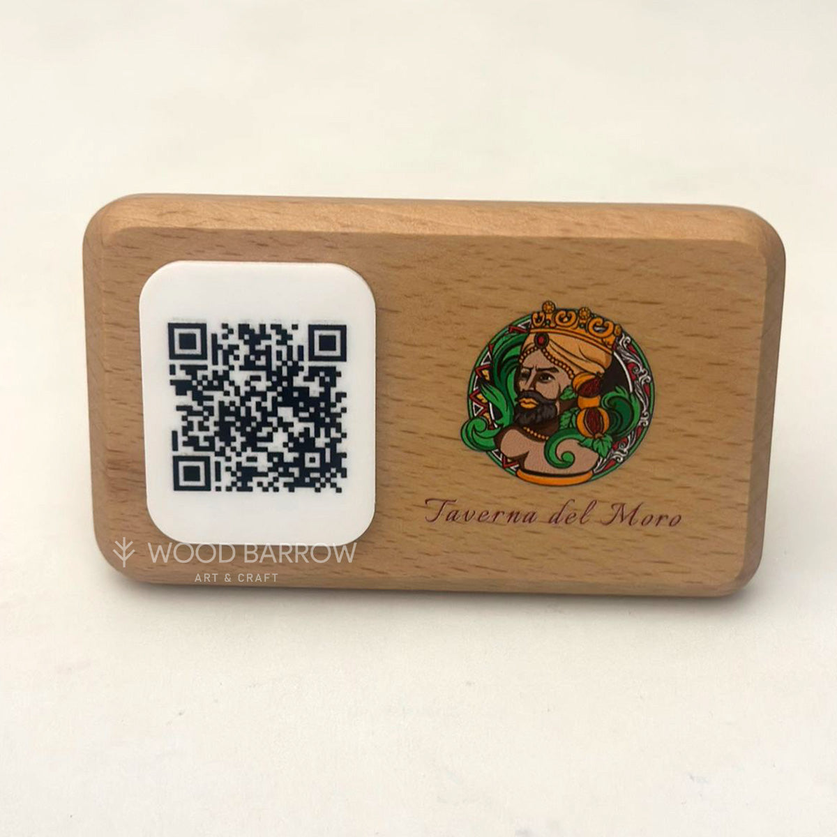 Wooden QR Stand with Logo Prints
