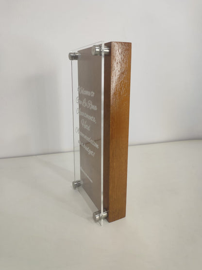 Customized Wooden and Acrylic Memento for Office