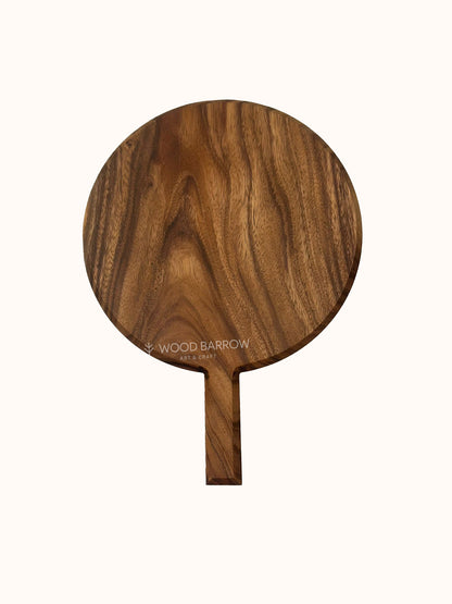 Customized Round Wood Serving/Cutting Board with Handle