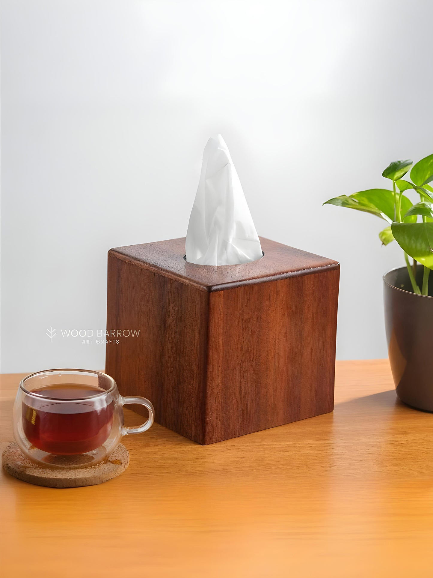 Handcrafted Kosipo Wood Tissue Box