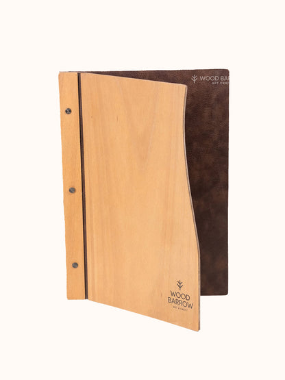 A4 Size Flip Menu Holder with Leather Covering