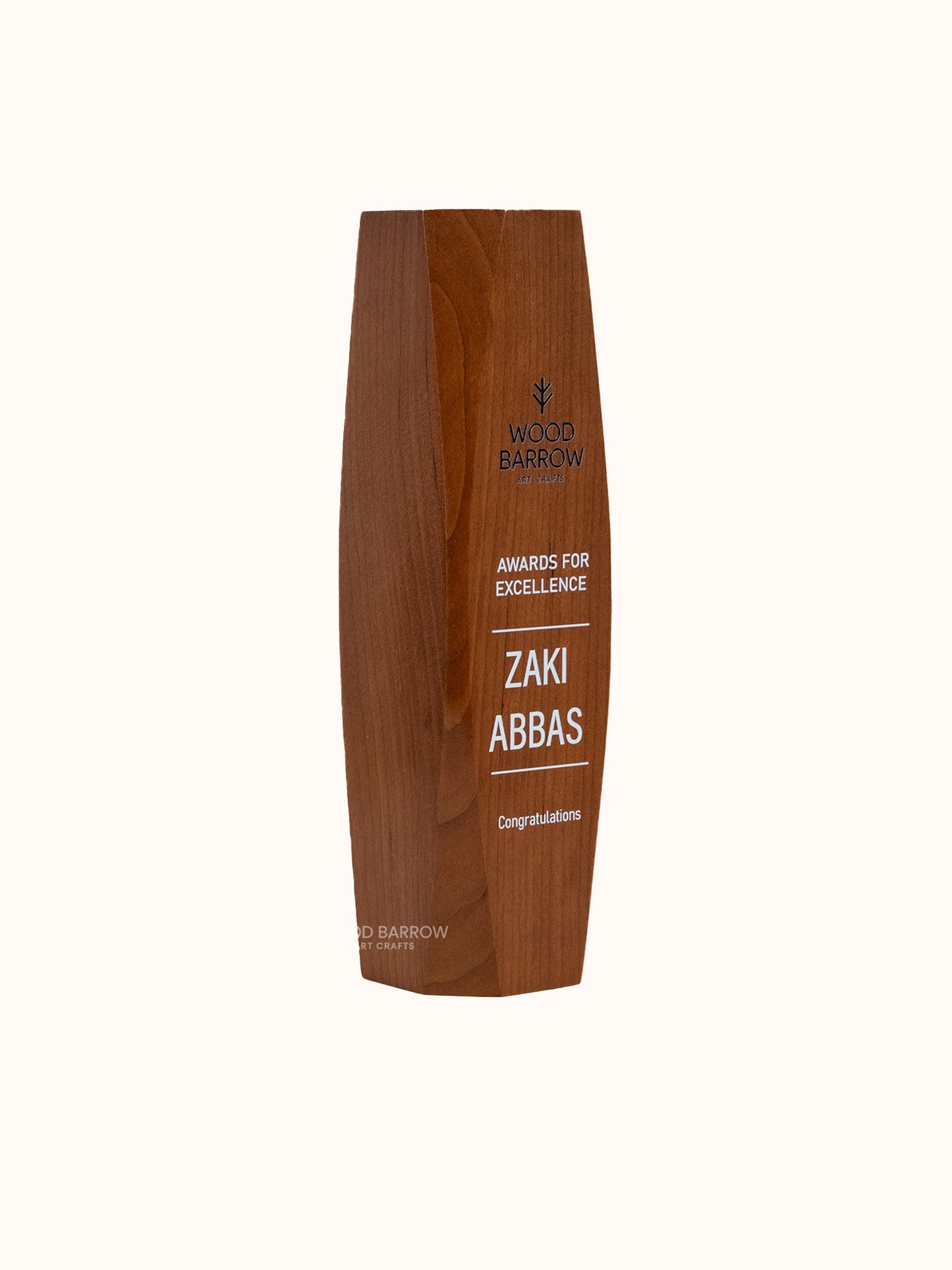 Handcrafted Customizable Wooden Award