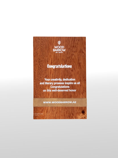 Wooden Trophy with Elegant Leather Strap