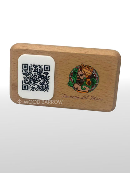 Wooden QR Stand with Logo Prints