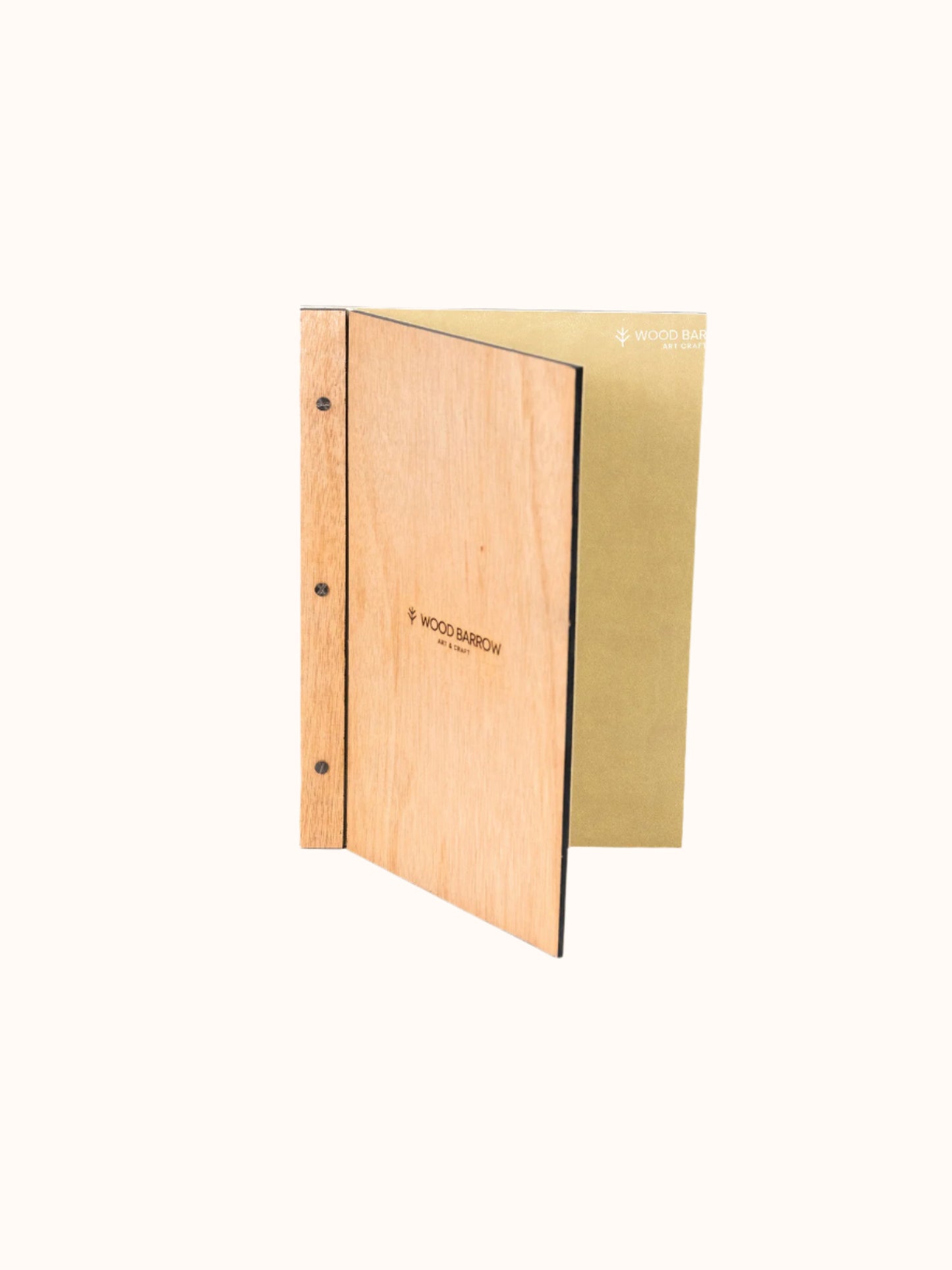 Wooden Folding Menu Holder with Leather Cover
