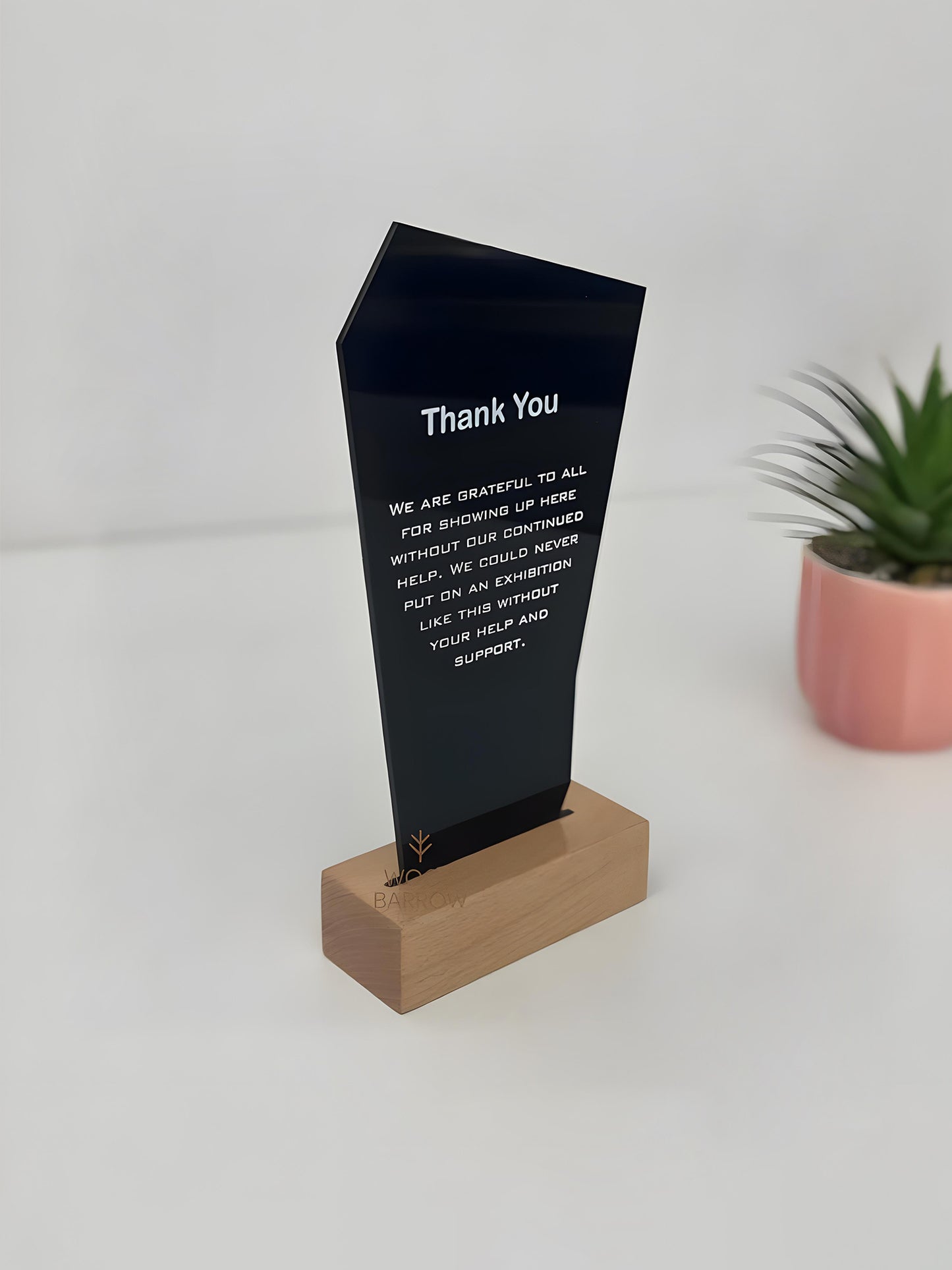 Custom Engraved Wooden and Acryllic Trophy