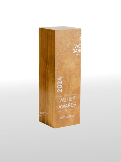 Customizable Wooden Trophies with Luxurious Leather Covering