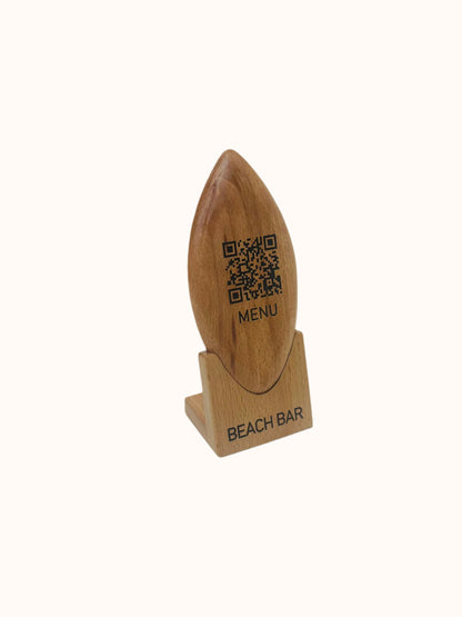 Wooden QR Menu Stand for Contactless Convenience