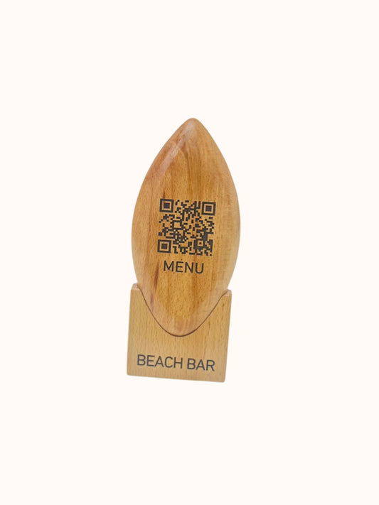 Wooden QR Menu Stand for Contactless Convenience