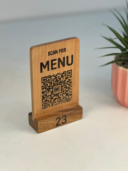 Wooden QR Sign - Custom Engraved