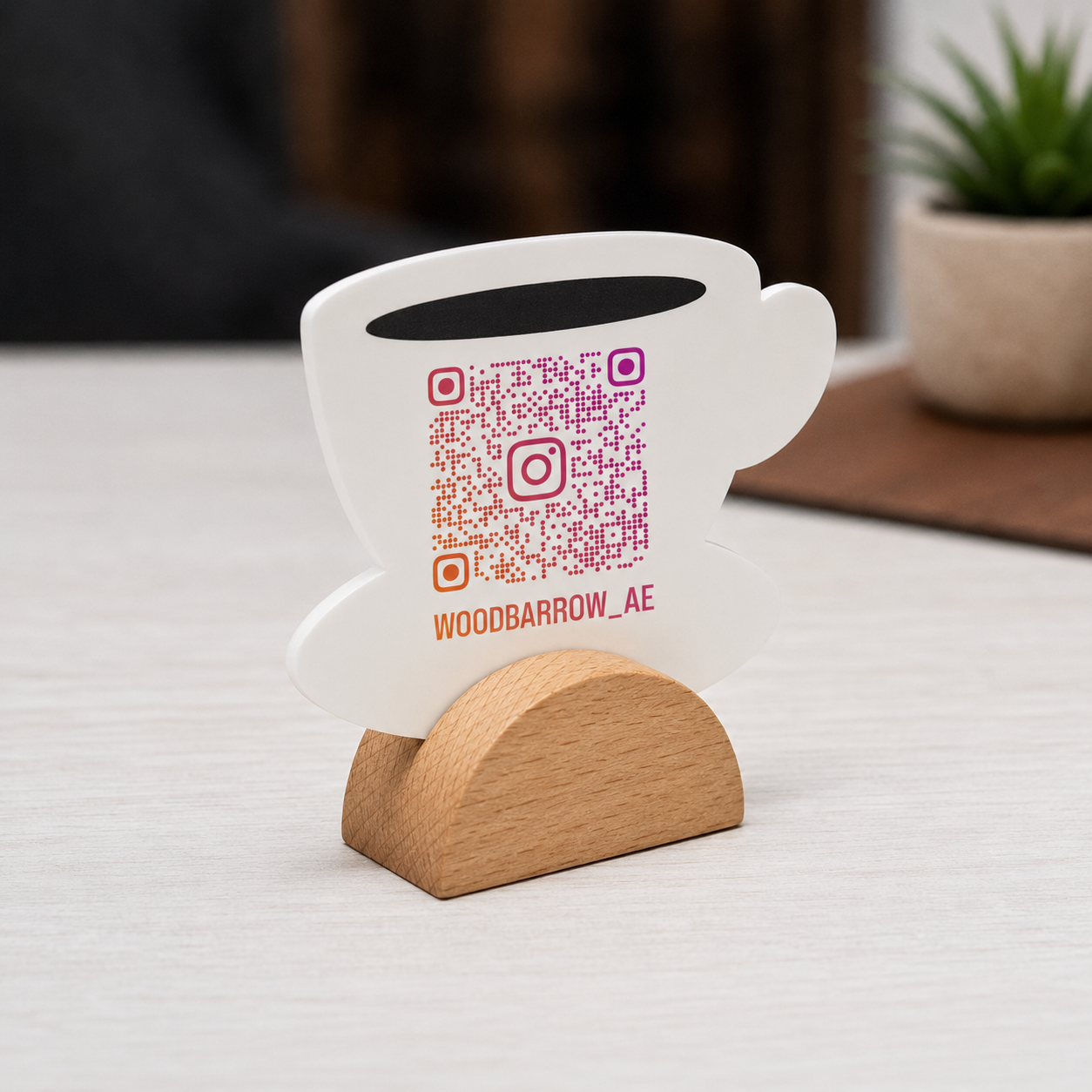 Tea Cup-Shaped Double-Sided Table Number Menu