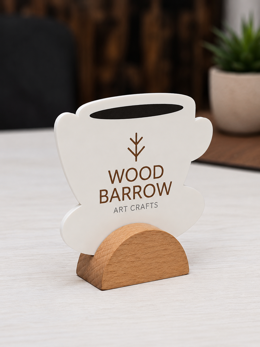 Tea Cup-Shaped Double-Sided Table Number Menu