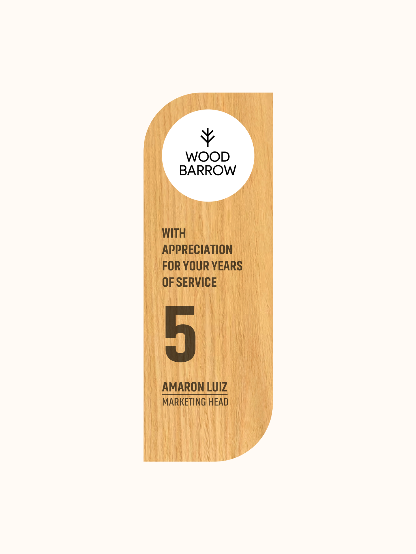 Customized Wooden Award – Elegant Recognition Trophy for the Hospitality Industry
