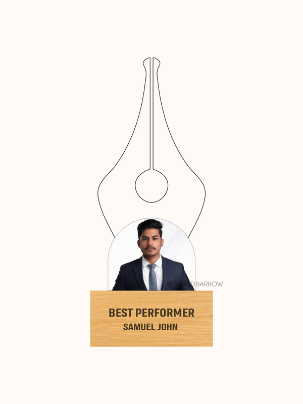 Customized Wooden Acrylic Photo Trophy – Personalized Recognition Award for the Hospitality Industry