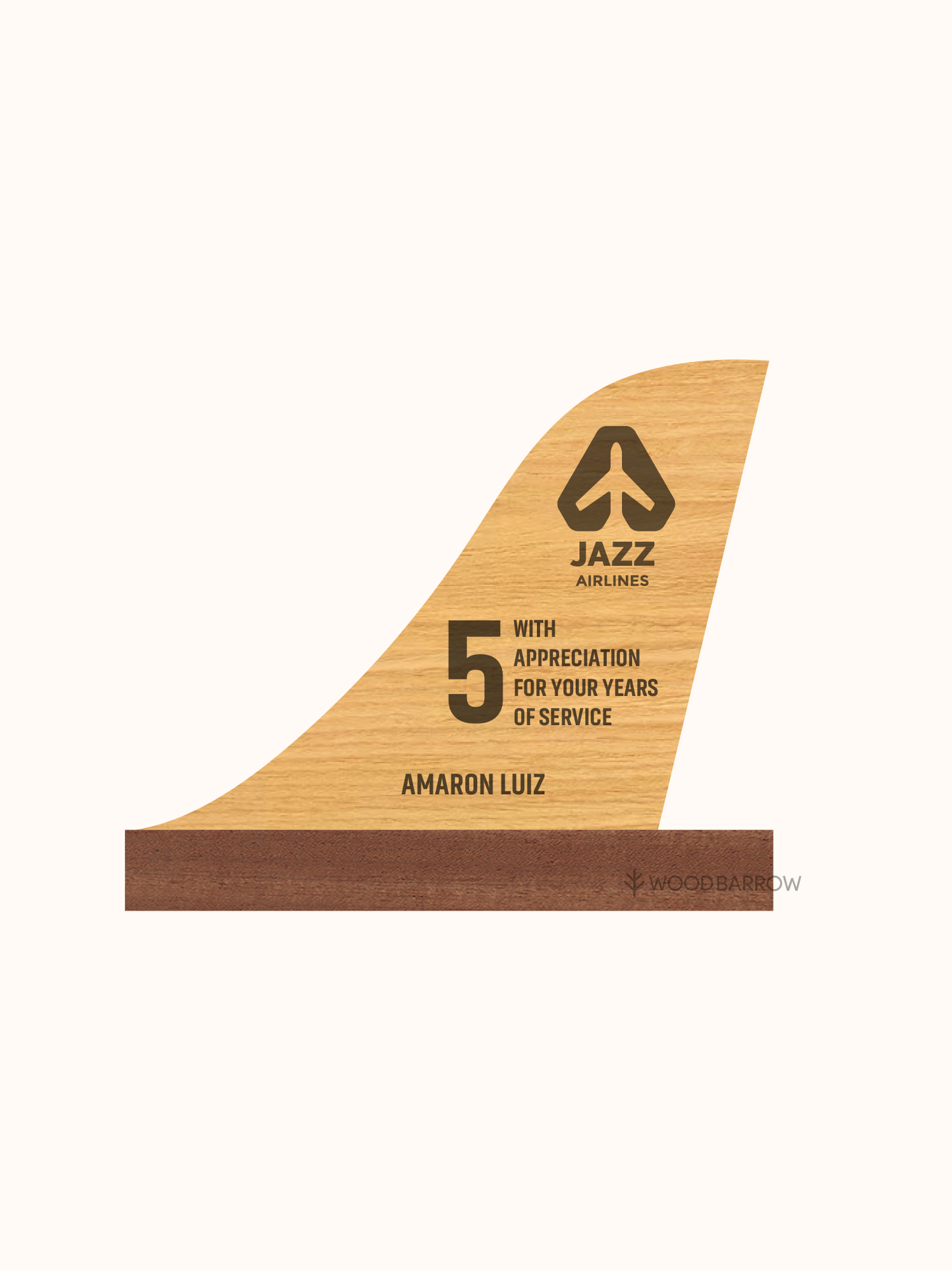 Customized Wooden Award – Elegant Recognition Trophy for Hospitality and Restaurant Excellence