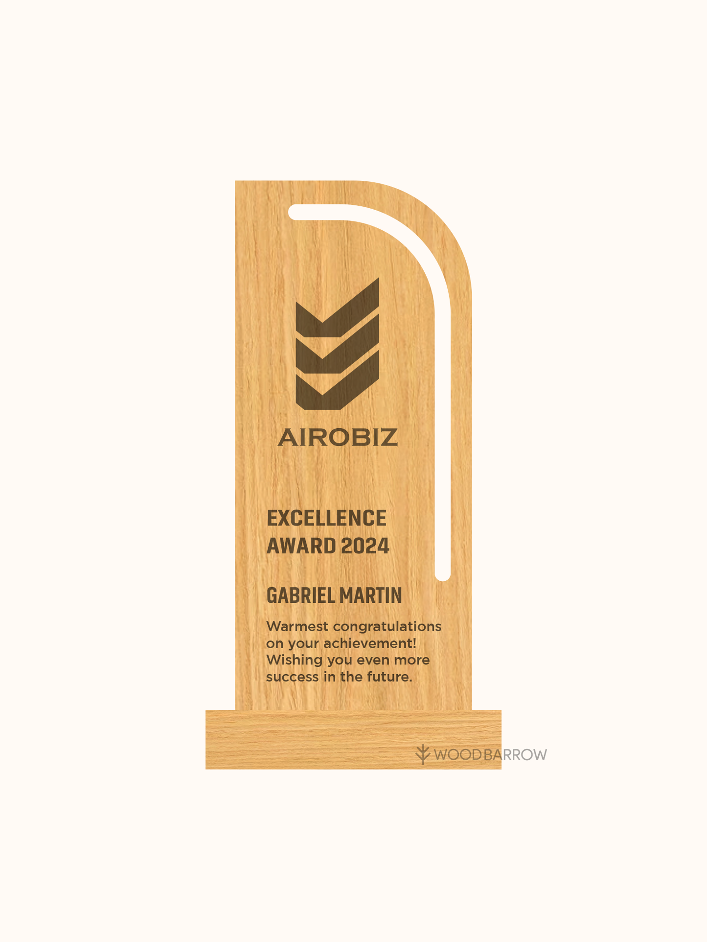 Customized Wooden Excellence Award – Premium Recognition Trophy for Hospitality Achievements