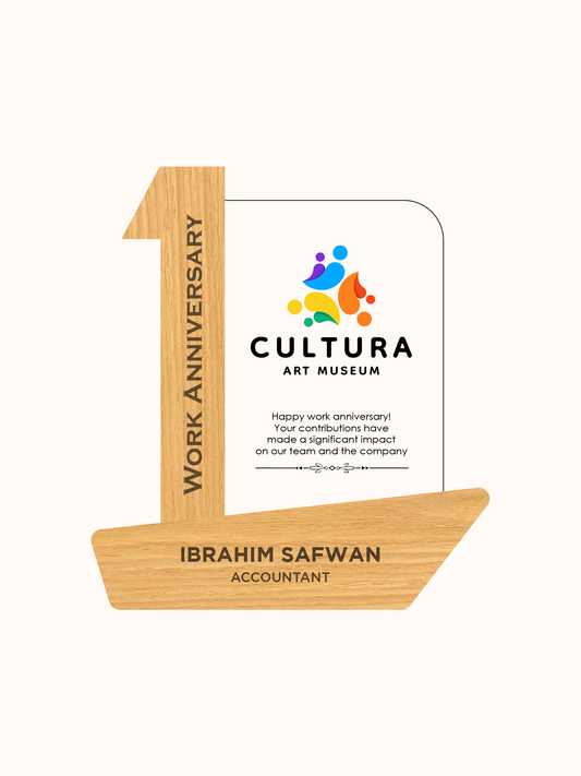 Customized Acrylic & Wooden Trophy – Outstanding Enterprise Honor