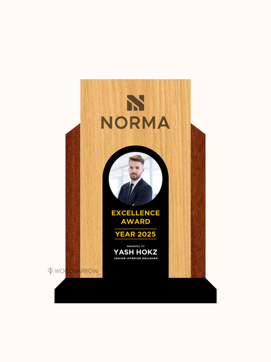 Customized Wooden Award Trophy – Outstanding Enterprise Honor