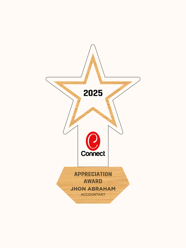 Customized Acrylic & Wood Award Trophy – Outstanding Enterprise Honor
