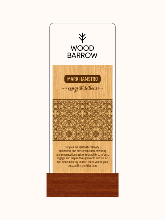 Customized Acrylic & Wood Trophy – Outstanding Enterprise Honor Award
