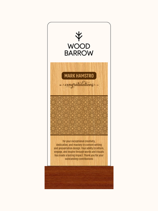 Customized Acrylic & Wood Trophy – Outstanding Enterprise Honor Award