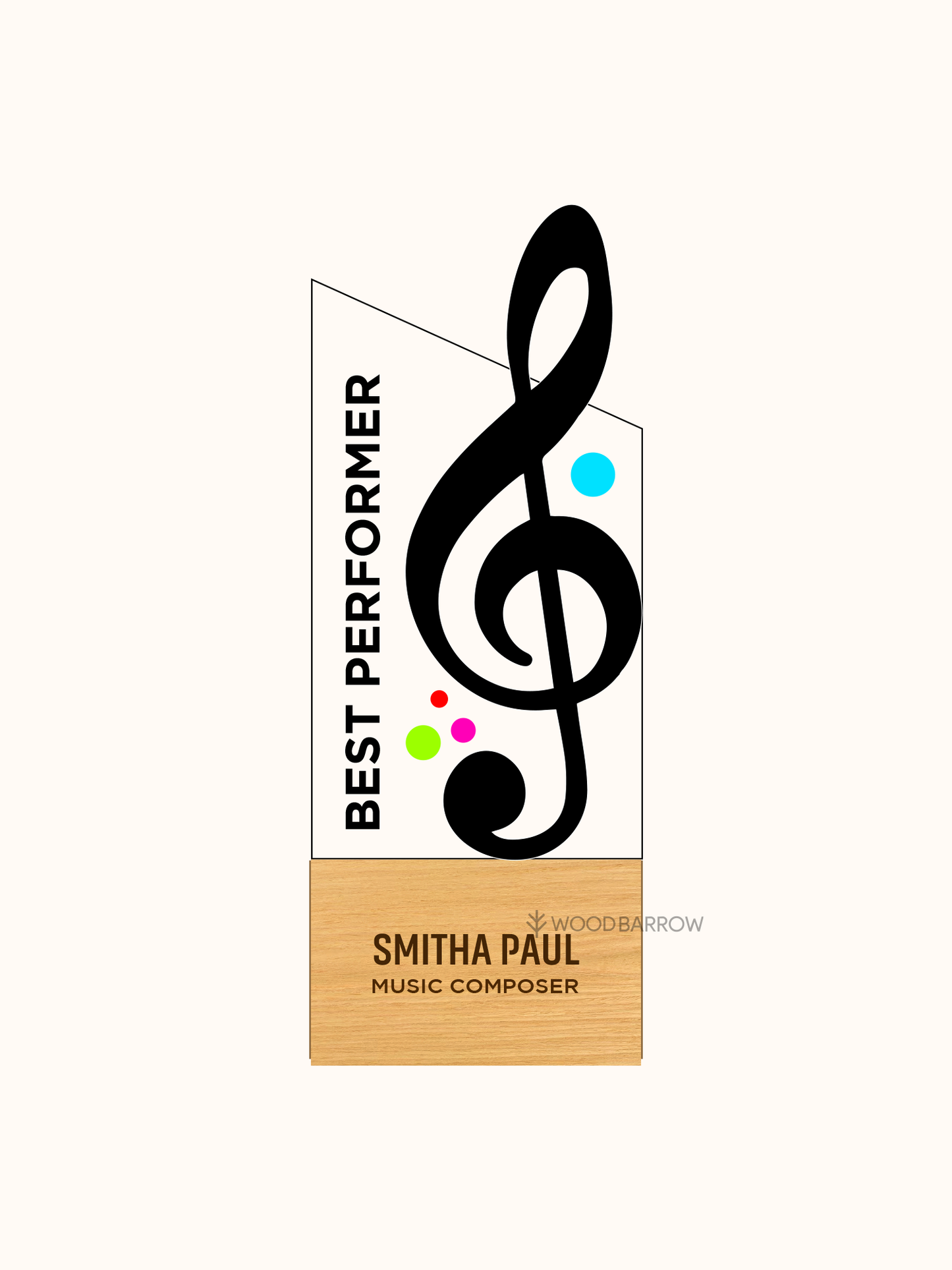 Customized Wooden Acrylic Trophy – Premium Award for Hospitality Excellence
