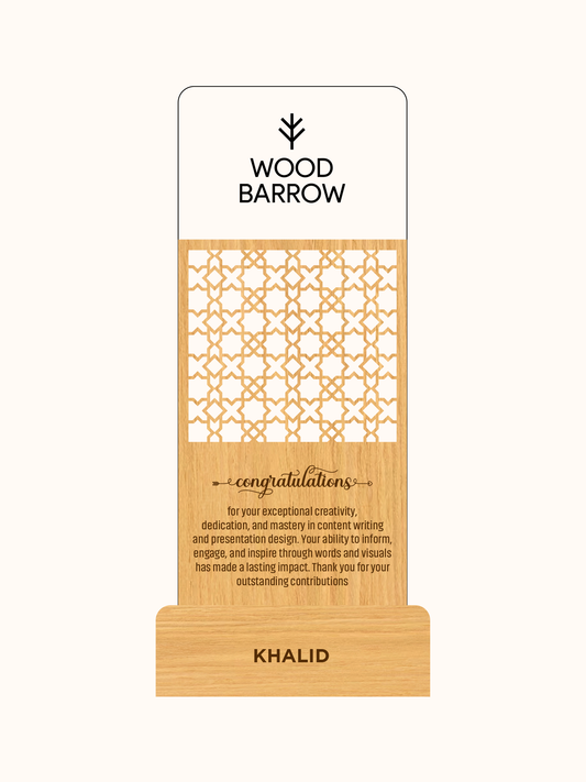 Customized Acrylic & Wood Award – Outstanding Enterprise Honor Trophy