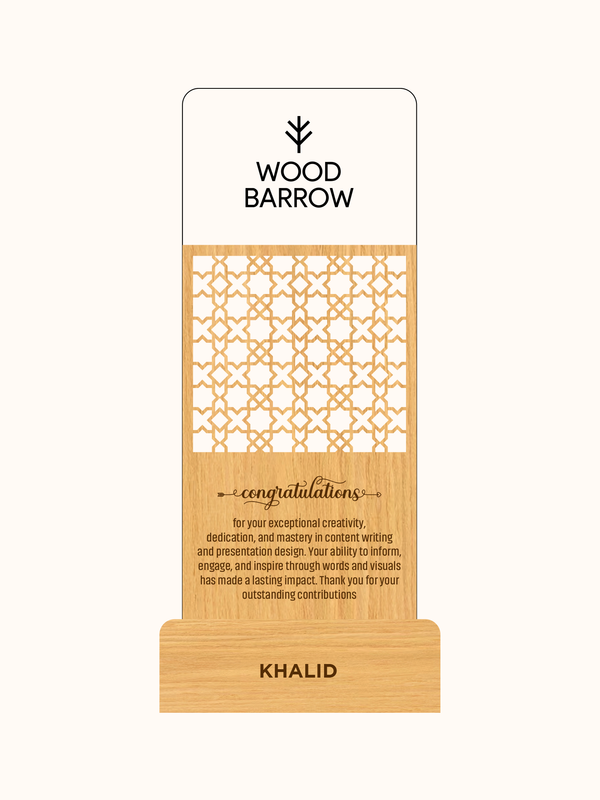 Customized Acrylic & Wood Award – Outstanding Enterprise Honor Trophy