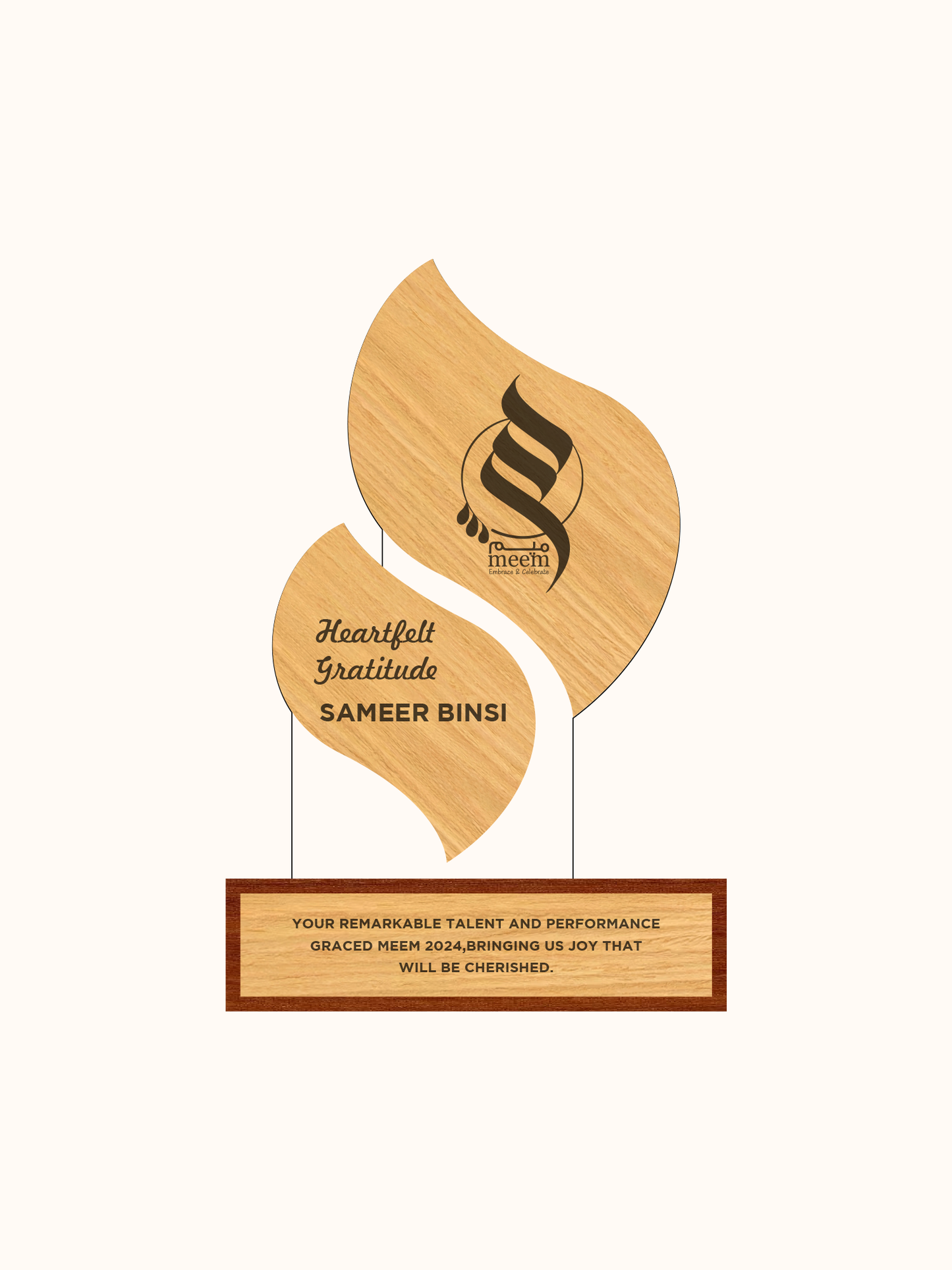 Customized Acrylic & Wood Trophy – Plexiglass Award for Outstanding Enterprise Recognition