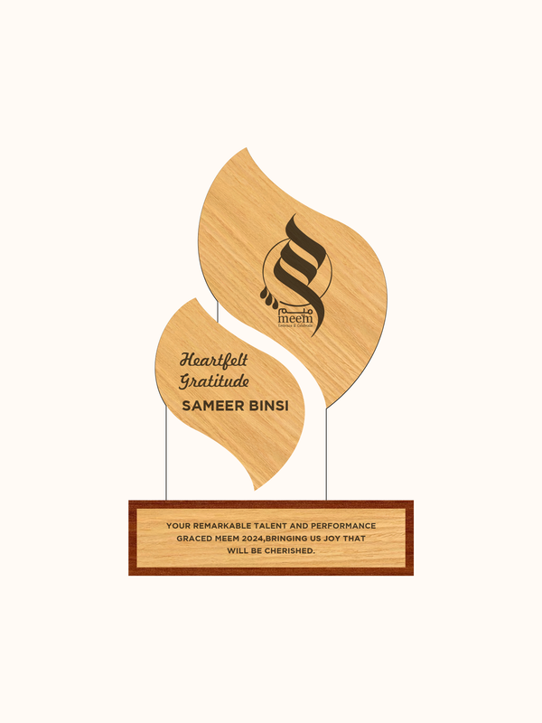 Customized Acrylic & Wood Trophy – Plexiglass Award for Outstanding Enterprise Recognition