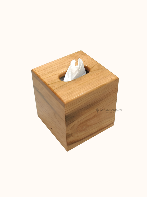 Square Wooden Tissue Box