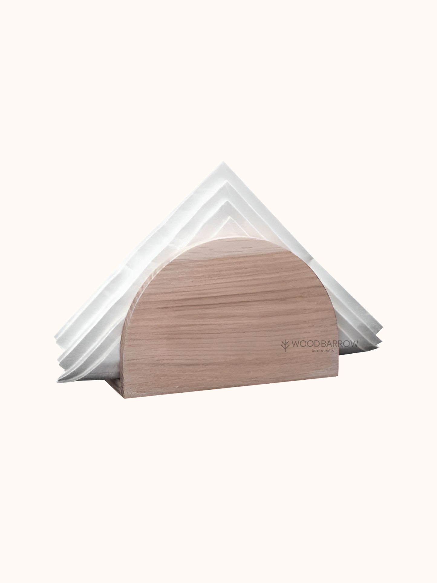 Personalized Wooden Semi-Circle Tissue Stand