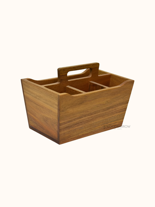 Wooden Cutlery Spoon Stand for Dining Table | Wooden Caddy