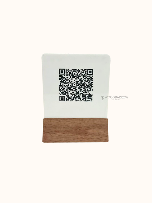 Wood & Acrylic QR Menu Stands