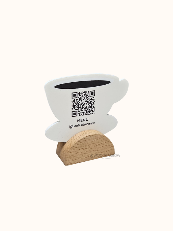 Tea Cup-Shaped Double-Sided Table Number Menu