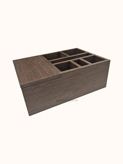 Wooden Table Organizer with Storage Space