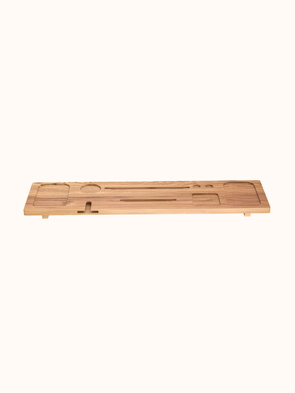 Bathtub Caddy Tray - Wooden Adjustable with Glass Holder for Relaxing Luxury