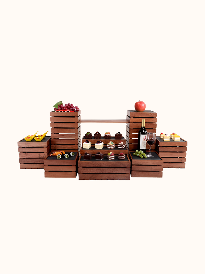 Wooden Buffet Stand Food Display Stands – WoodBarrow Hospitality