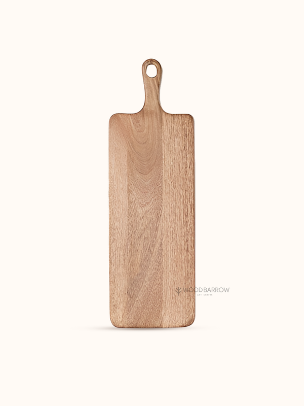 Natural Wooden Paddle Serving Board with Handle