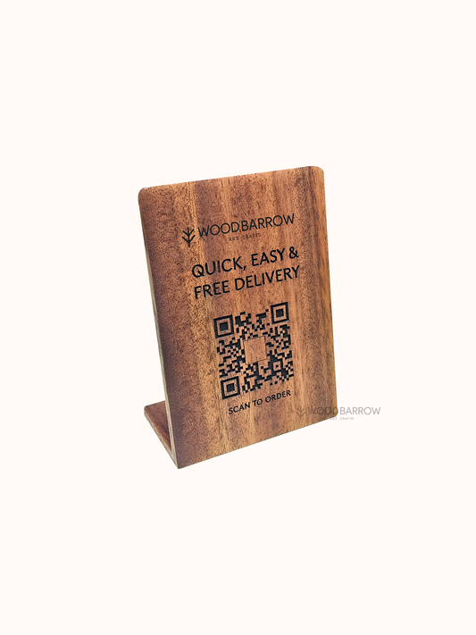 Wooden QR Code Display Stand